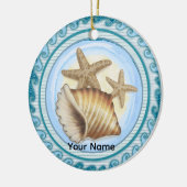 Muschel und Seestern Keramik Ornament (Links)
