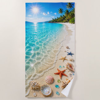 Muschel- und Seestern-Paradies-Strandtuch Strandtuch
