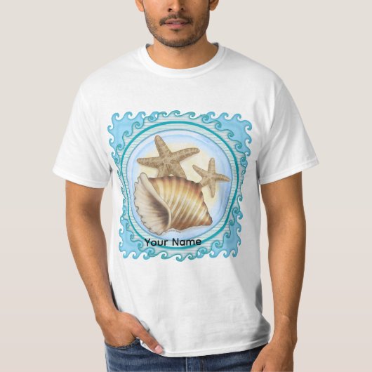 Muschel und Seestern T-Shirt (Vorderseite)