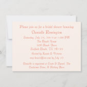 Muschel-und Starfish-Brautparty-Einladung Einladung (Rückseite)