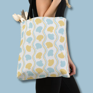 Muschel und Strandwellen Sommer Tasche