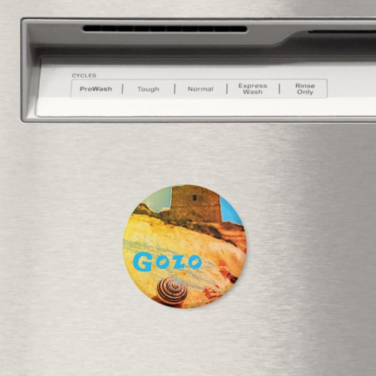 Muschel und Tower, Gozo, Malta Magnet (In Situ (Geschirrspüler))