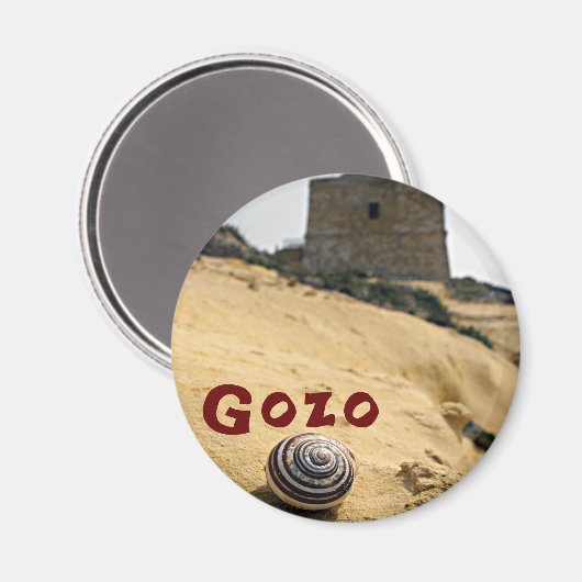 Muschel und Tower, Gozo, Malta Magnet (Vorderseite/Rückseite)