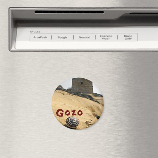 Muschel und Tower, Gozo, Malta Magnet (In Situ (Geschirrspüler))