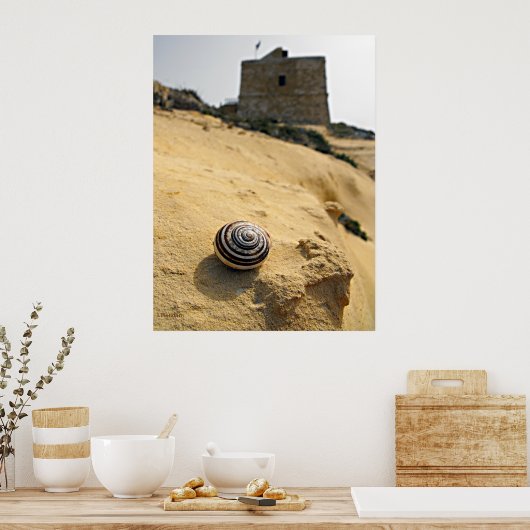 Muschel und Turm, Gozo Poster (Küche)