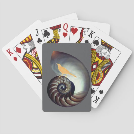 Muschel und Vogel Spielkarten (Rückseite)