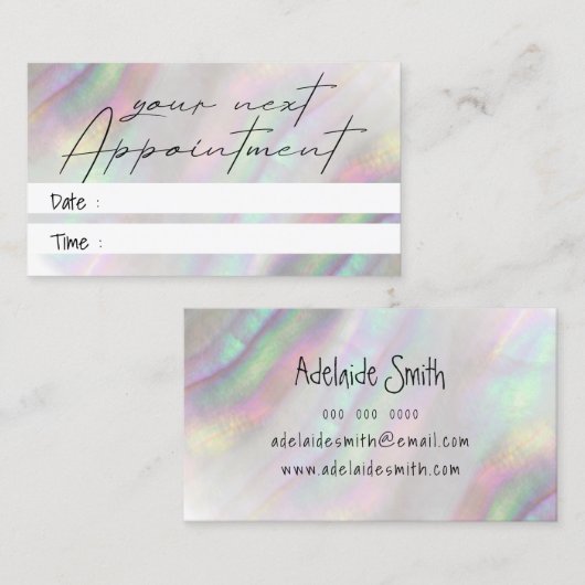 Muschel Visitenkarte (Vorne/Hinten)