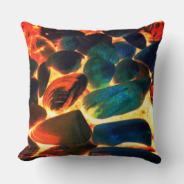 Muschel von Austern auf rotem Vulkangestein oder i Kissen