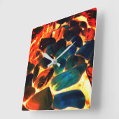 Muschel von Austern auf rotem Vulkangestein oder i Quadratische Wanduhr (Winkel)