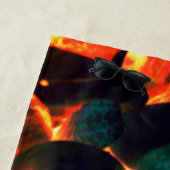 Muschel von Austern auf rotem Vulkangestein oder i Strandtuch (Beispiel)