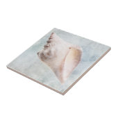 Muschel von Coastal Blue und Pfirsichcreme Fliese (Seite)