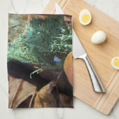 Muschel von Gelben und Pflaumen Geschirrtuch (Viertel Falte)