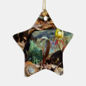 Muschel von Gelben und Pflaumen Keramik Ornament (Rechts)