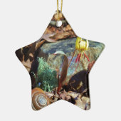 Muschel von Gelben und Pflaumen Keramik Ornament (Links)