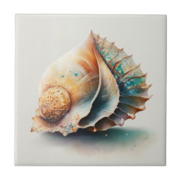 Muschel von Queen Conch, Aquarellfarbe, Keramik Fliese