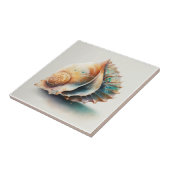 Muschel von Queen Conch, Aquarellfarbe, Keramik Fliese (Seite)
