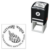 Muschel von Riesenklaven und Rücksendeadresse von  Permastempel (Beispiel)