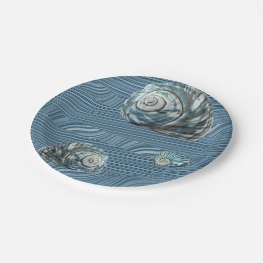 Muschel von Tellern Pappteller (Schrägansicht)