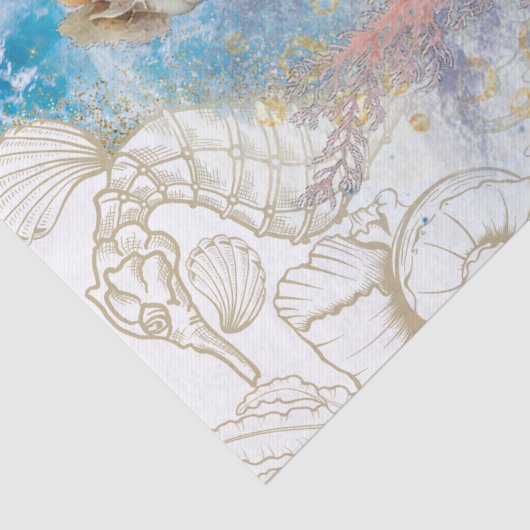 Muschel Wasserfarbe Seidenpapier (Detail)