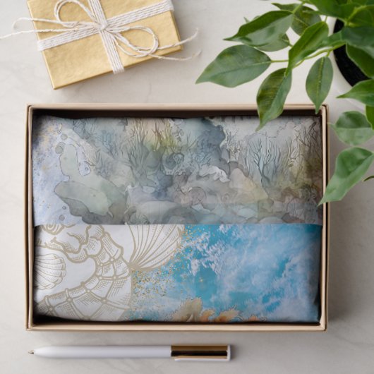 Muschel Wasserfarbe Seidenpapier (Geschenk)