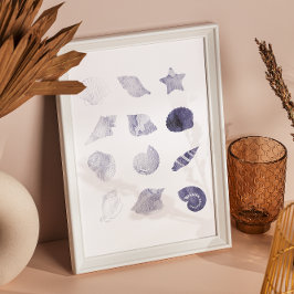 Muschel Wasserfarbenes Meer Kunst Poster