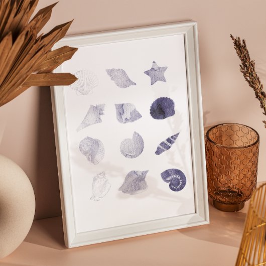 Muschel Wasserfarbenes Meer Kunst Poster