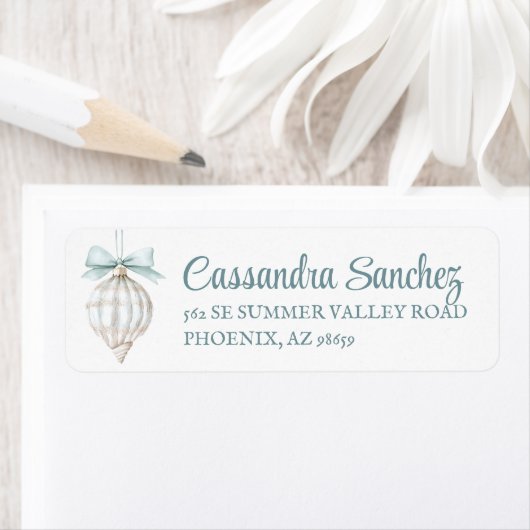 Muschel Weihnachtsschmuck Rücksendeadresse Etikett (Insitu)