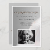 Muschel Weiße Beerdigungsfeier Einladung (Vorne/Hinten)