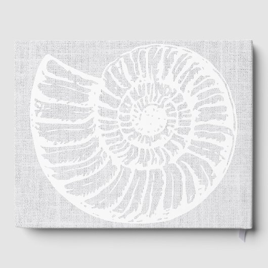 Muschel Woven Gray Beach House Gästebuch (Rückseite)