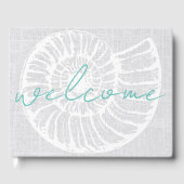 Muschel Woven Gray Beach House Gästebuch (Vorderseite)