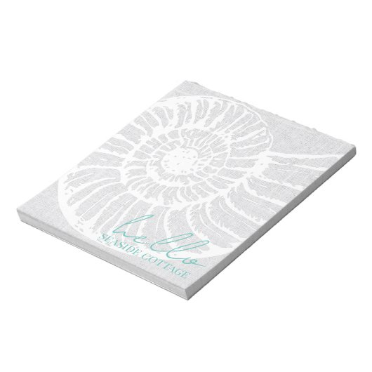 Muschel Woven Gray Beach Notizblock (Rotiert)