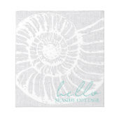 Muschel Woven Gray Beach Notizblock (Vorderseite)
