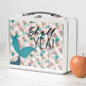 Muschel Yea Aquamarin & Gold Glam Meerjungfrau Sch Metall Brotdose (Beispiel)