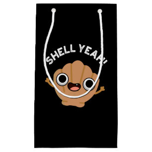Muschel Yeah Funny Seashell Pun Dark BG Kleine Geschenktüte