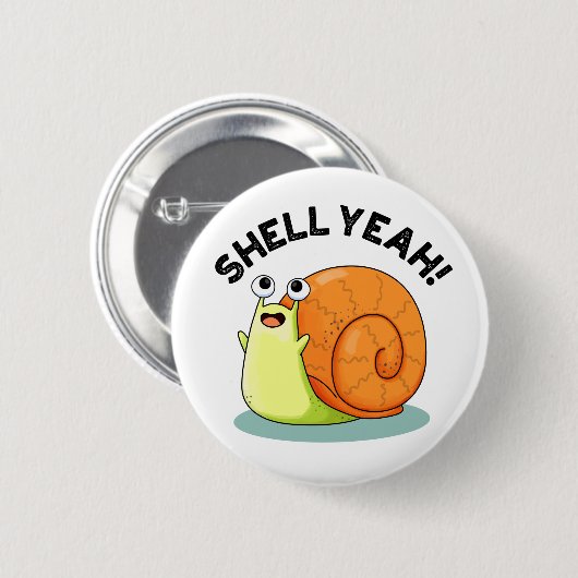 Muschel Yeah Funny Snail Pub Button (Vorne & Hinten)