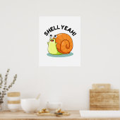 Muschel Yeah Funny Snail Pub Poster (Küche)