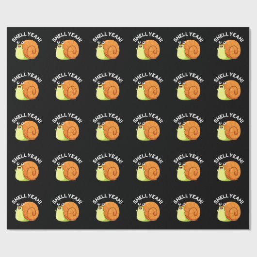 Muschel Yeah Funny Snail Puff Dark BG Geschenkpapier (Flach)