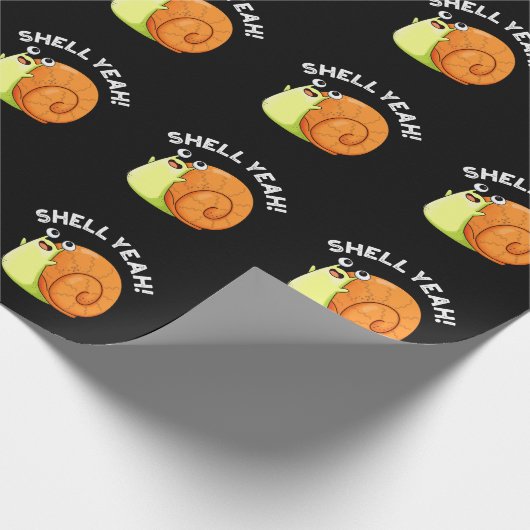 Muschel Yeah Funny Snail Puff Dark BG Geschenkpapier (Ecke)