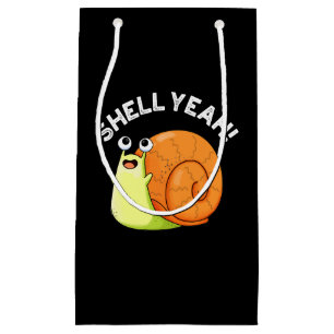 Muschel Yeah Funny Snail Puff Dark BG Kleine Geschenktüte