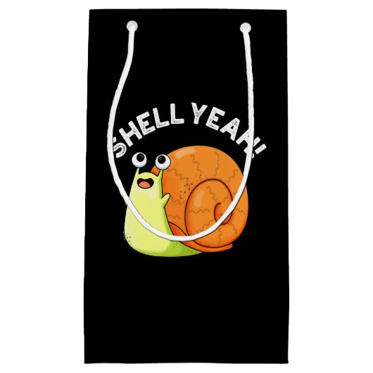Muschel Yeah Funny Snail Puff Dark BG Kleine Geschenktüte (Vorderseite)
