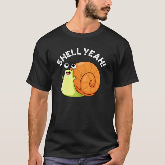 Muschel Yeah Funny Snail Puff Dark BG T-Shirt (Vorderseite)