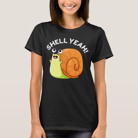 Muschel Yeah Funny Snail Puff Dark BG T-Shirt (Vorderseite)