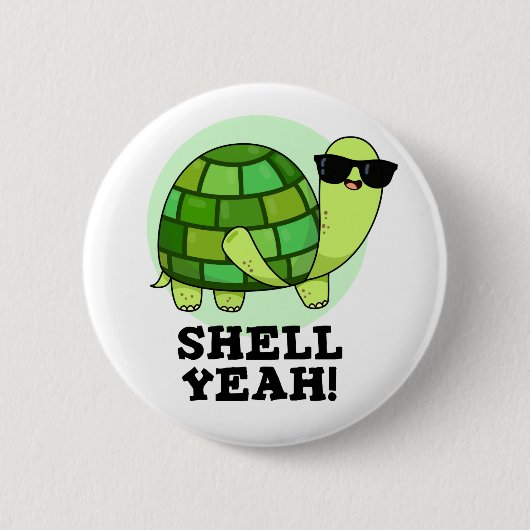 Muschel Yeah Funny Tortoise Pub Button (Vorderseite)