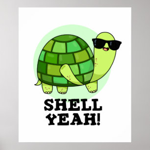 Muschel Yeah Funny Tortoise Pub Poster