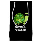 Muschel Yeah Funny Tortoise Pun Dark BG Kleine Geschenktüte (Vorderseite)