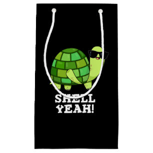 Muschel Yeah Funny Tortoise Pun Dark BG Kleine Geschenktüte