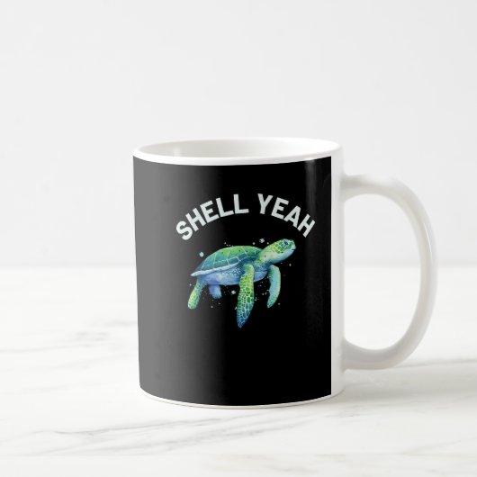 Muschel Yeah - Niedlich Tortoise & Sea Turtle Love Kaffeetasse (Rechts)