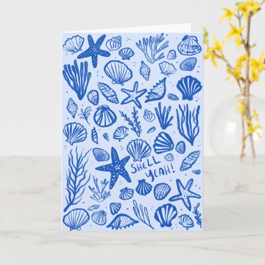 MUSCHEL YEAH Seashell Beach Geburtstag Herzlichen Karte (Gelbe Blume)