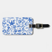 MUSCHEL YEAH Seashells Beach Holiday CUSTOM Blue Gepäckanhänger (Vorderseite horizontal)