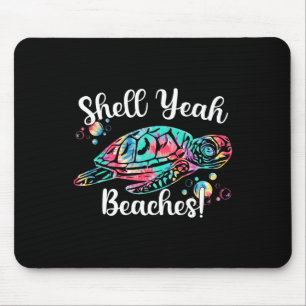 Muschel Yeah Strände Gefärbte Krawatte Schildkröte Mousepad